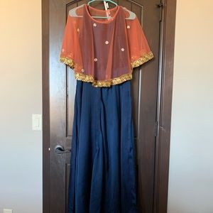 Long Indian cape style dress